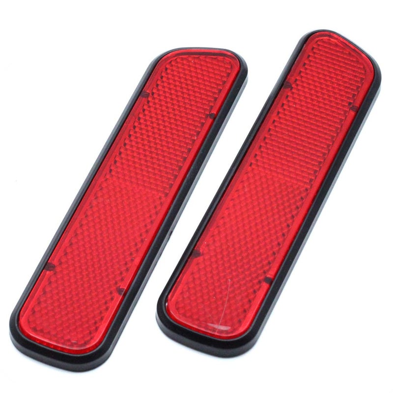 AUTUT Car Reflective Sticker Stick-On Red Warning Safety Reflector Strips Pack of 2 - Image 1